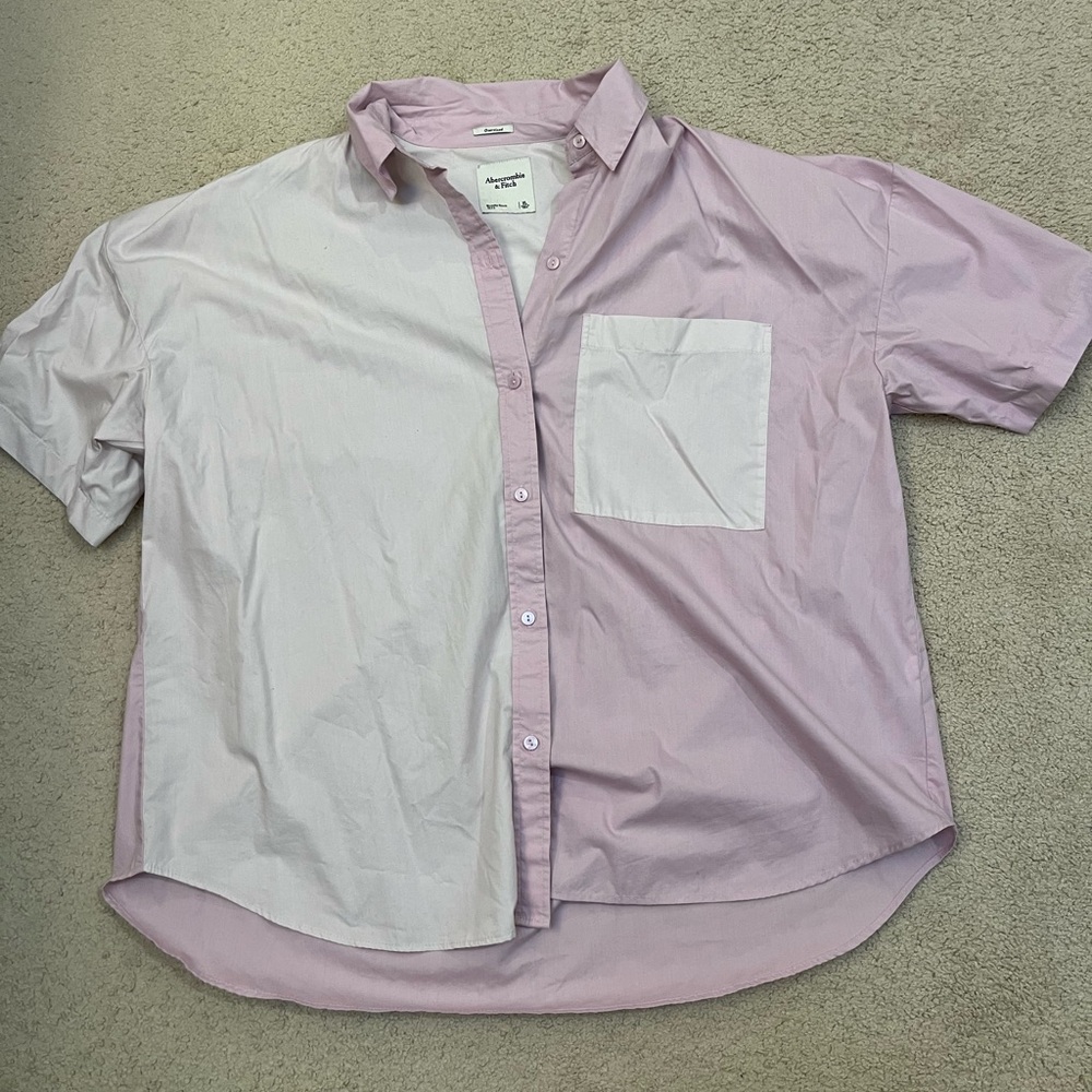 Abercrombie and Fitch Two Tone over sized short sleeve button down